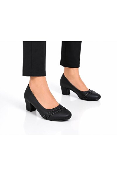 TRENDYSHOSE 262 حذاء نسائي مريح من الساتان بكعب سميك