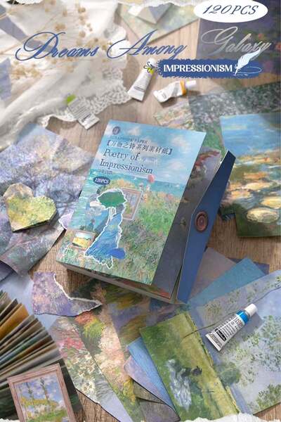 Buka Shops Scrapbook and Junk Journal Material Paper 120 Sheets Monet and Imp...