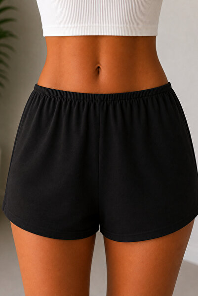 SEVENLINE Women's Elastic Waist Basic Comfortable Cut Mini Home Shorts Daily ...