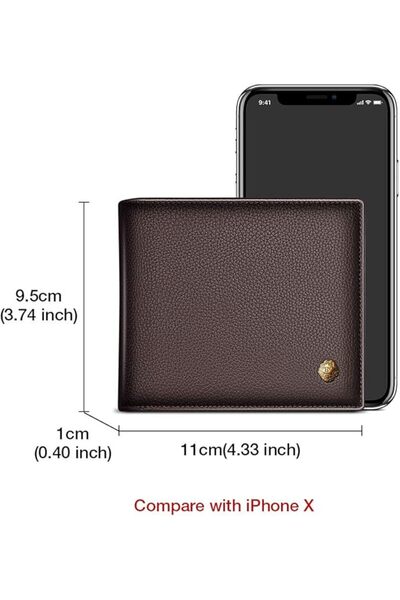 Laorentou Men's Wallets, Genuine Leather RFID Blocking Mens Bifold Wallets wi...