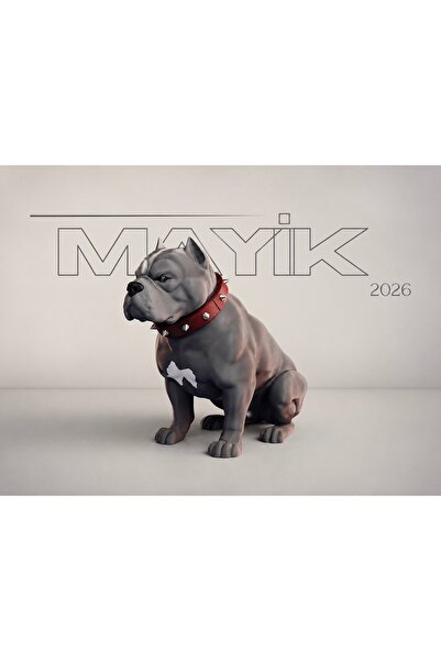 MAYİK2026 Büyük Boy Dekoratif Kaslı Köpek Figürü Masaüstü Ev Ofis Raf ve Vitr...