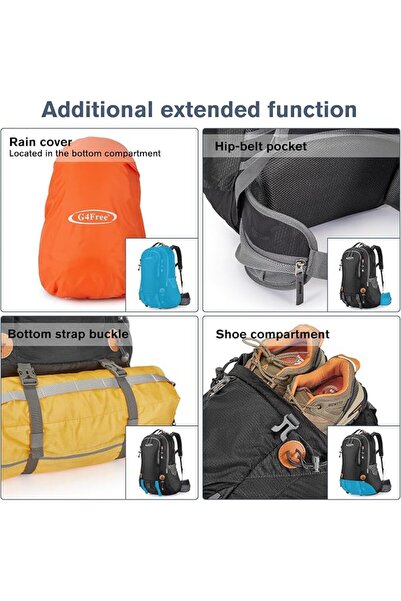 G4Free 50L Backpack Hiking Waterproof with Rain Cover Backpack Mountaineering...