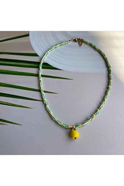 Burçin Örbük Accessory Murano Armut Figürlü Cam Boncuk Kolye