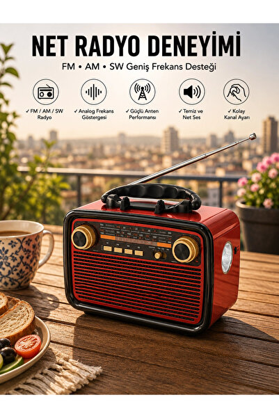 ARMÜZ Music box bluetooth connected flashlight nostalgic design radio