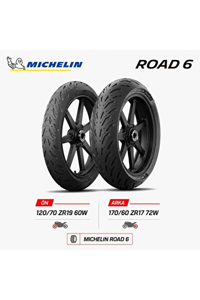 Michelin Road 6 120/70 ZR19 60W - 170/60 ZR17 72W Ön Arka Motosiklet Lastik T...