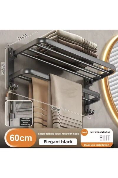 OEM Suport Prosoape Pliabil din Aluminiu, 2 Niveluri, cu Cârlige, Model 177-7 - Oferta