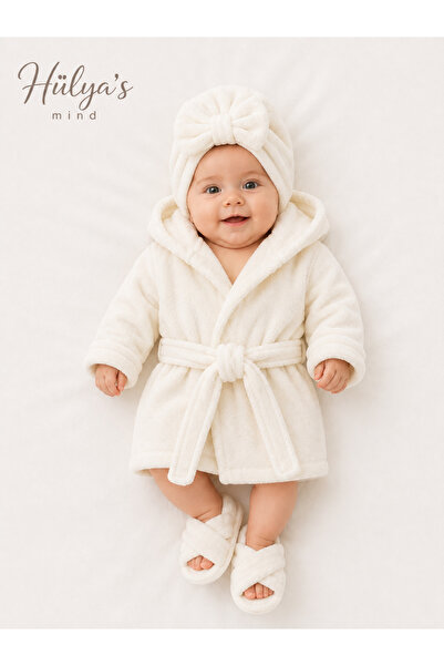 Hülya's MIND Hülya’S Mind Premium Baby Spa Set – Hooded Bathrobe Set
