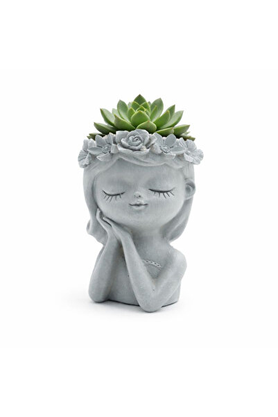 Generic Marketplace Beram Bonsai Craft Vase Dreaming Doll Grey Polyresin Deco...