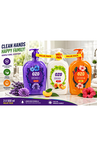 ozo HAND WASH ASSORTED 3X500ML