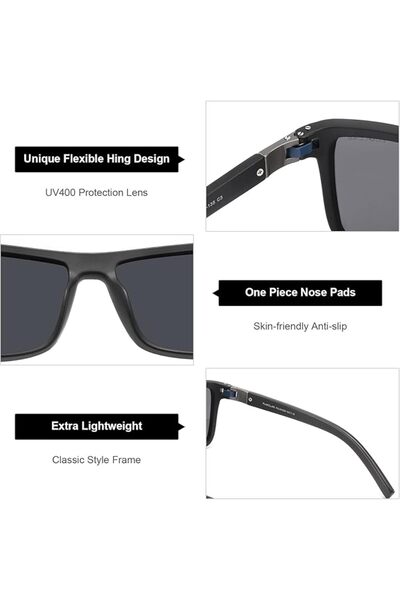 PUKCLAR Sunglasses for Men Polarized - Lightweight TR90 Frame - UV400 Protect...