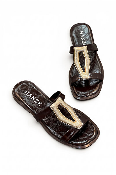 HANZE Women's Flat Slippers Black New Season with Daily Accessories M501