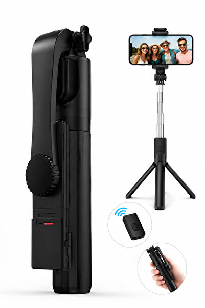 Generic S01 Foldable Selfie Stick with Phone Holder – Black