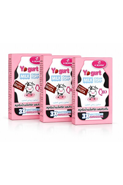 Lovisah Styles Pack of 3 / A Bonne Yogurt Milk Cream Soap with NanoWhite Glut...