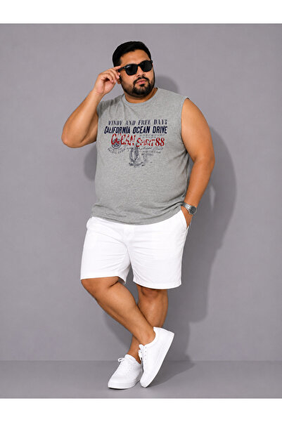 ANNEX Large Size Sleeveless Round Neck Printed Men's T-Shirt Undershirt