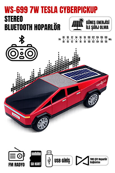 Teknoloji Gelsin WS-699 Cybertruck Model Bluetooth Hoparlör | TWS Stereo | Gü...