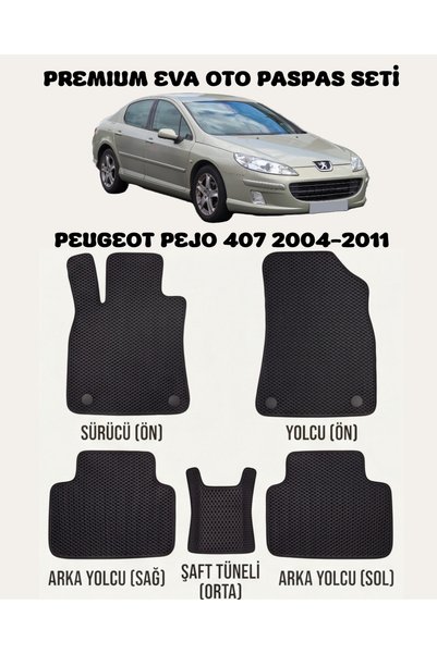 8D OTO PASPASI PEUGEOT PEJO 407 SERİSİ 2004 - 2011 ARACA ÖZEL PREMİUM EVA PAS...