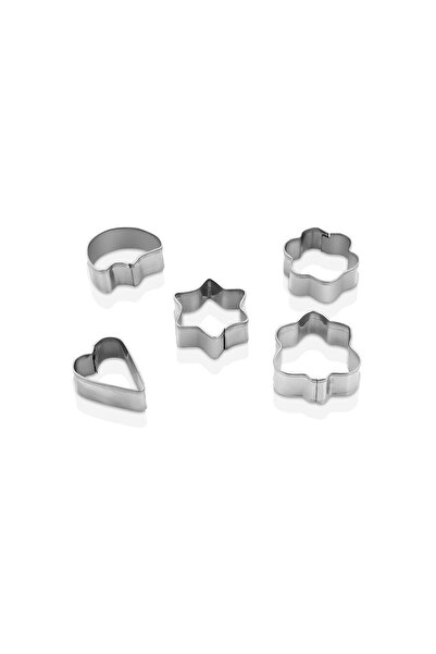 OSKA GLOBAL 5 Pcs Metal Cookie Mold Heart - Star - Daisy - Tree