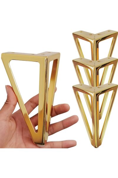 STARSTAR 6-Inch Gold-Plated Furniture Legs Heavy-Duty Metal Feet 4-Piece Set ...
