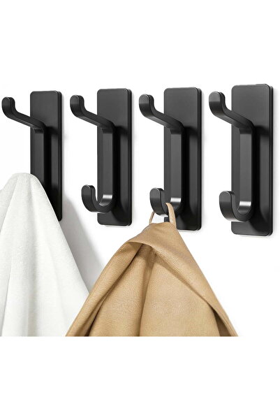 STARSTAR Wall-mounted coat, hat, and towel hooks: Adhesive door hooks, black,...