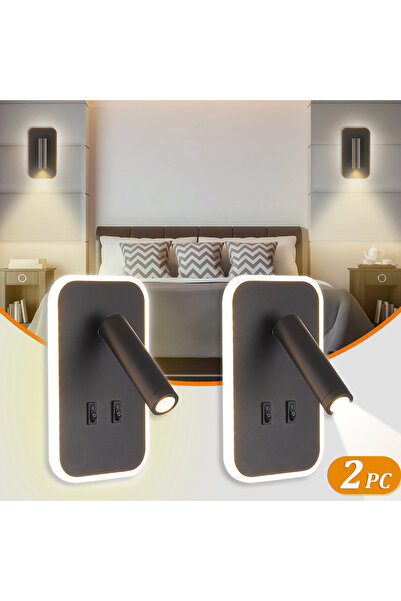 STARSTAR Two LED wall lamps with switches, modern style, indoor LED wall lamp...