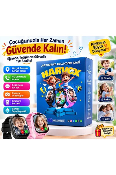 Bagajon HARVOX 4G Pro + Plus Android Sim Kartlı Akıllı Çocuk Saati | GPS Konu...