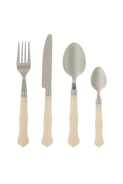 Secret de Gourmet Set tacâmuri 24 piese "Bellissima" - Oțel inoxidabil, Fildeș