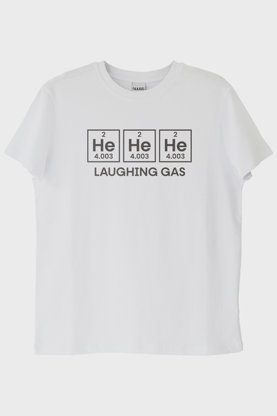 lofux Laughing Gas He Periodic Table White T-Shirt