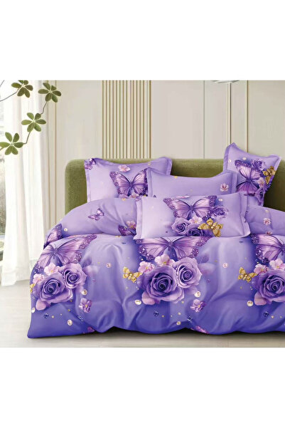 Pucioasa Lenjerie Matrimoniala Premium, 4 Piese, Bumbac Satinat, 240 × 250 cm...