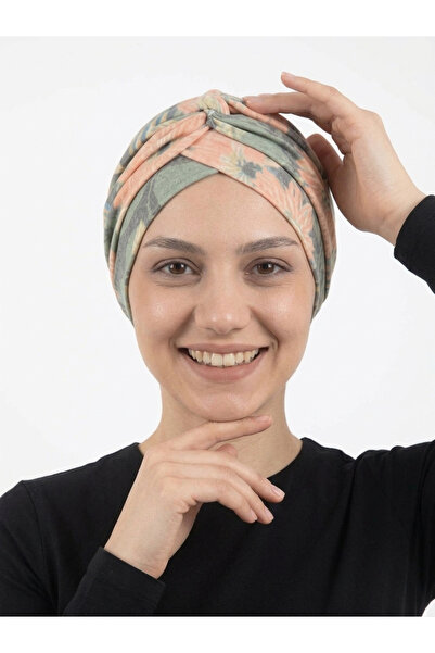 elysianfidan Turban preformat cu model floral, cu detaliu de bandă și căptușe...