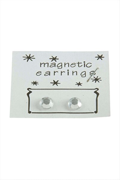 Marsilyan Single Stone Magnet Glass Earrings 6 mm Ilkel-Bjt940