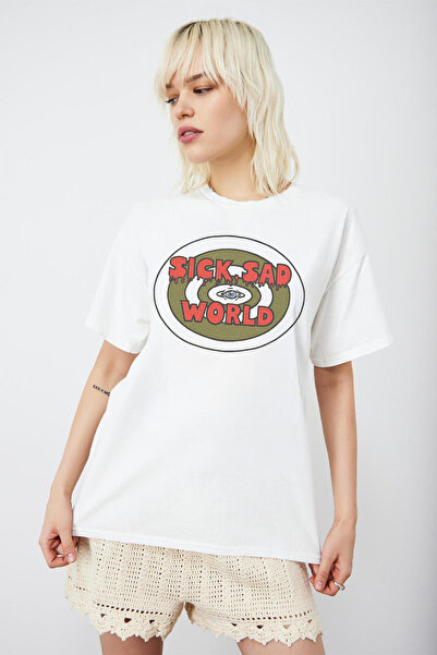 Tee&more. Tricou Premium Unisex Oversize cu imprimeu Daria Sick Sad World