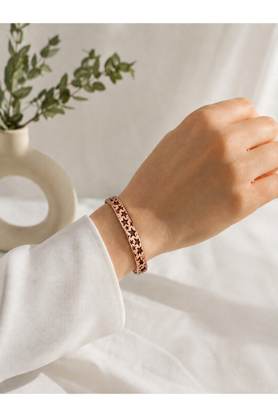 AWM Star Detailed Steel Handcuff Bracelet