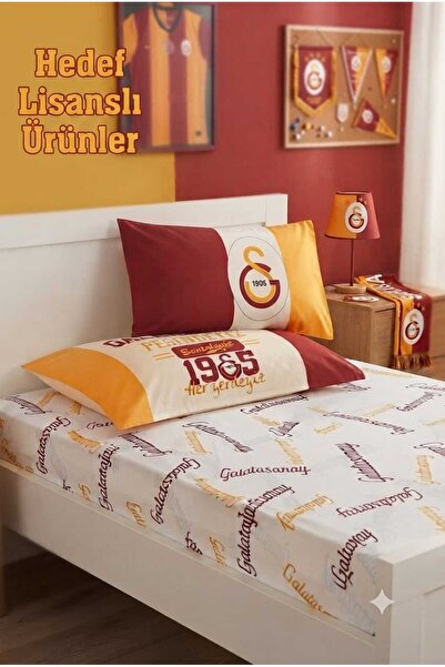 Zorluteks TAÇ Lisanslı Galatasaray Fitted Çarşaf Seti 100x200 Çarşaf + 50x70 ...
