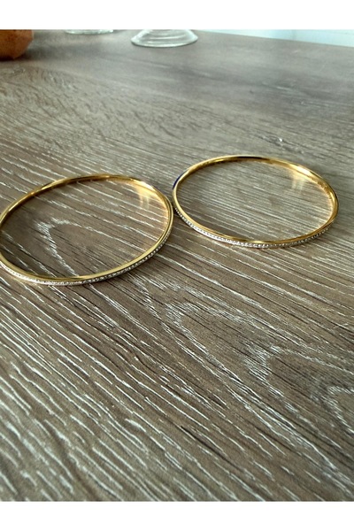 ÇELİK GOLD RENK TAŞLI BİLEZİK