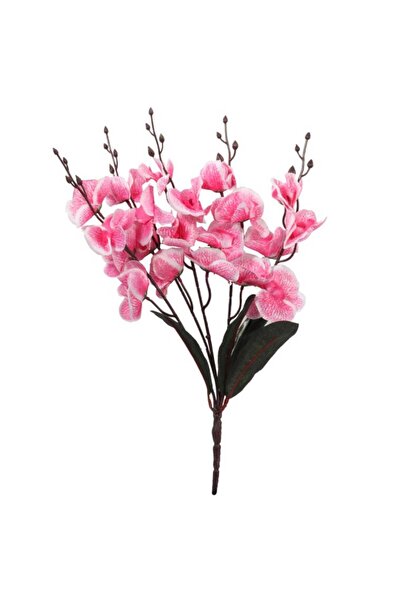 Goliat Phalaenopsis artificială - Buchet cu 5 flori roz deschis, 38 cm