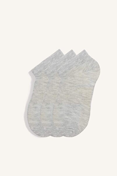 DeFacto Men's 3-Pack Cotton Bootie Socks I2941Axns