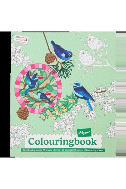 Decotime Set Carte de Colorat Antistres Mosaic + 15 Markere, 96 pagini