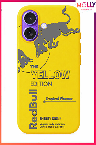 Molly iPhone 17 İçin Sarı The Yellow Edition Desenli İçi Kadife Silikon Kılıf