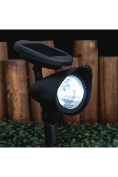 BAMI NETWORK Felinar solar cu proiector LED alb plastic negru 32cm