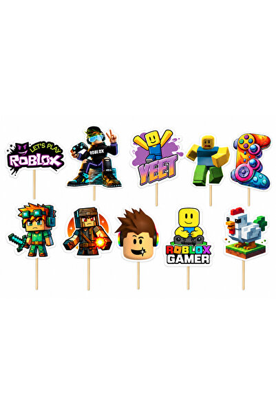 Ingift Set 10 Propsuri Foto Party Roblox, Accesorii Photo Booth cu Betisoare ...