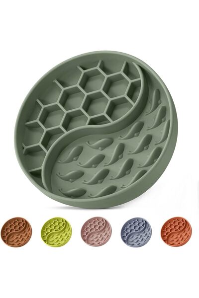 STARSTAR Slow - speed feeder dog bowl, silicone pet food bowl with suction cu...