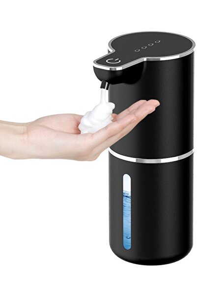 STARSTAR Black 350ml USB Rechargeable Automatic Wall-Mounted Foam Soap Dispen...