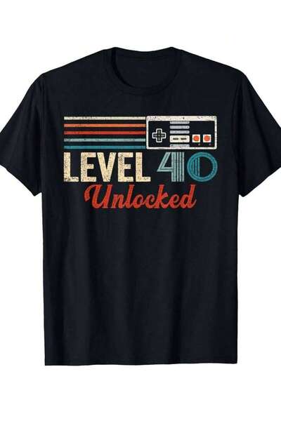 kai22 Men's Retro 80s-90s Game-Shirt - Features A 40-Level Unlocked Controlle...