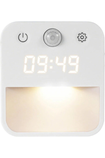 STARSTAR LED night light with clock, human body sensor, white/warm light, dim...