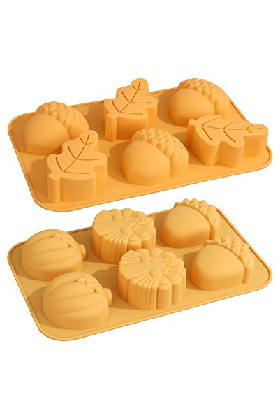 STARSTAR 2-Pack Autumn Pumpkin Silicone Molds, 3D Pumpkin Silicone Molds, 6-C...