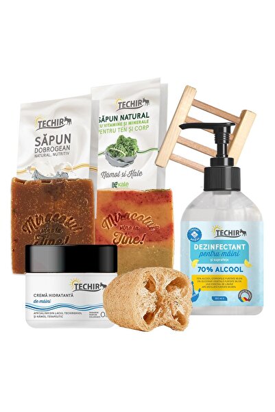 Techir SET COMPLET DE DEZINFECTANT VIRUCIDAL 250 ml + ÎNGRIJIRE MÂINI