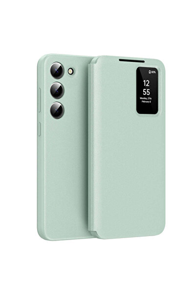 Techsuit Калъф за Samsung Galaxy S23 Plus, серия SmartView, синьо-зелен
