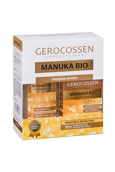 GEROCOSSEN Set Cadou Manuka Bio - Crema Antirid Reparatoare 65+, 50 ml si Apa...