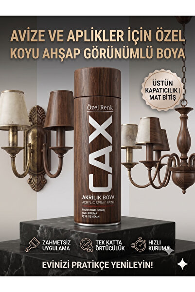 caxcolors Sprey Boya Avize Aplik Metal Ahşap Boyası 400ml - Yüksek Kapatıcı H...