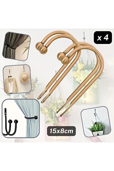 STARSTAR Two pairs of deluxe metal curtain rods/hooks, 15x8 cm, black.